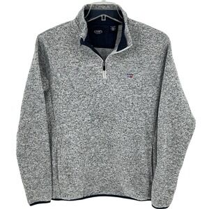 Chaps‎ Mens Heather Gray Quarter Zip Pullover Fleece Sweater Top XL